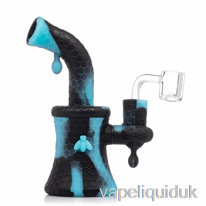 Stratus Bee Silicone Dab Rig Black / UV Blue (Black / UV Blue) Vape Juice